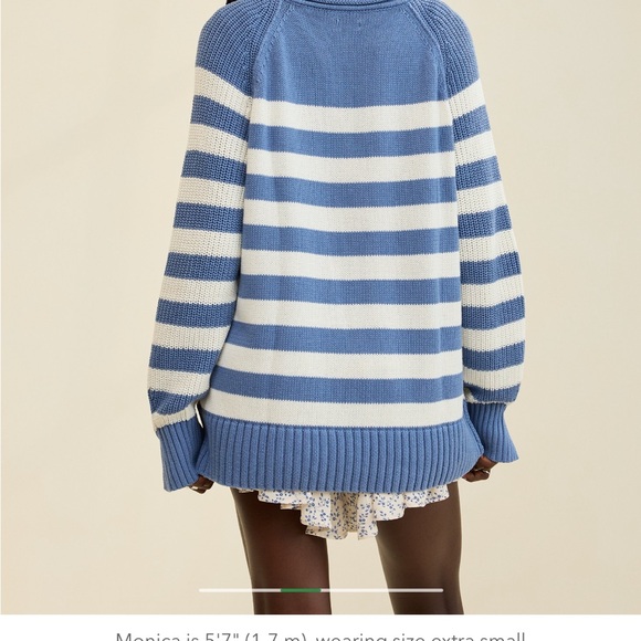 💕NWT! Aerie Blue and Cream Striped Sweater - Picture 7 of 8